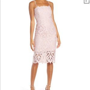 NEW Bardot Pink Nude Lace Strappy Midi Dress 6